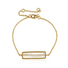 Handmade 18k Gold Plated Silver Frame Designer Moonstone Beaded Bracelet