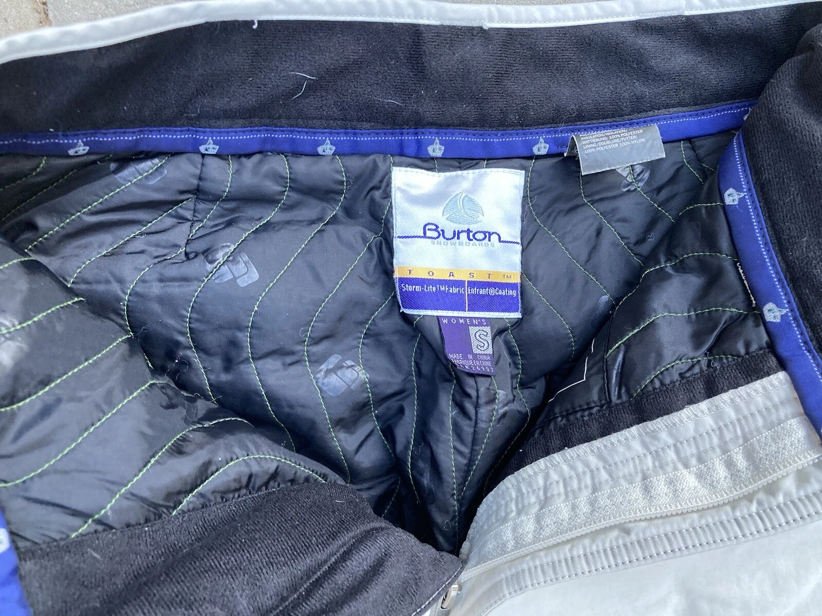 burton snow straight solid button zip ski poly lined stain pants