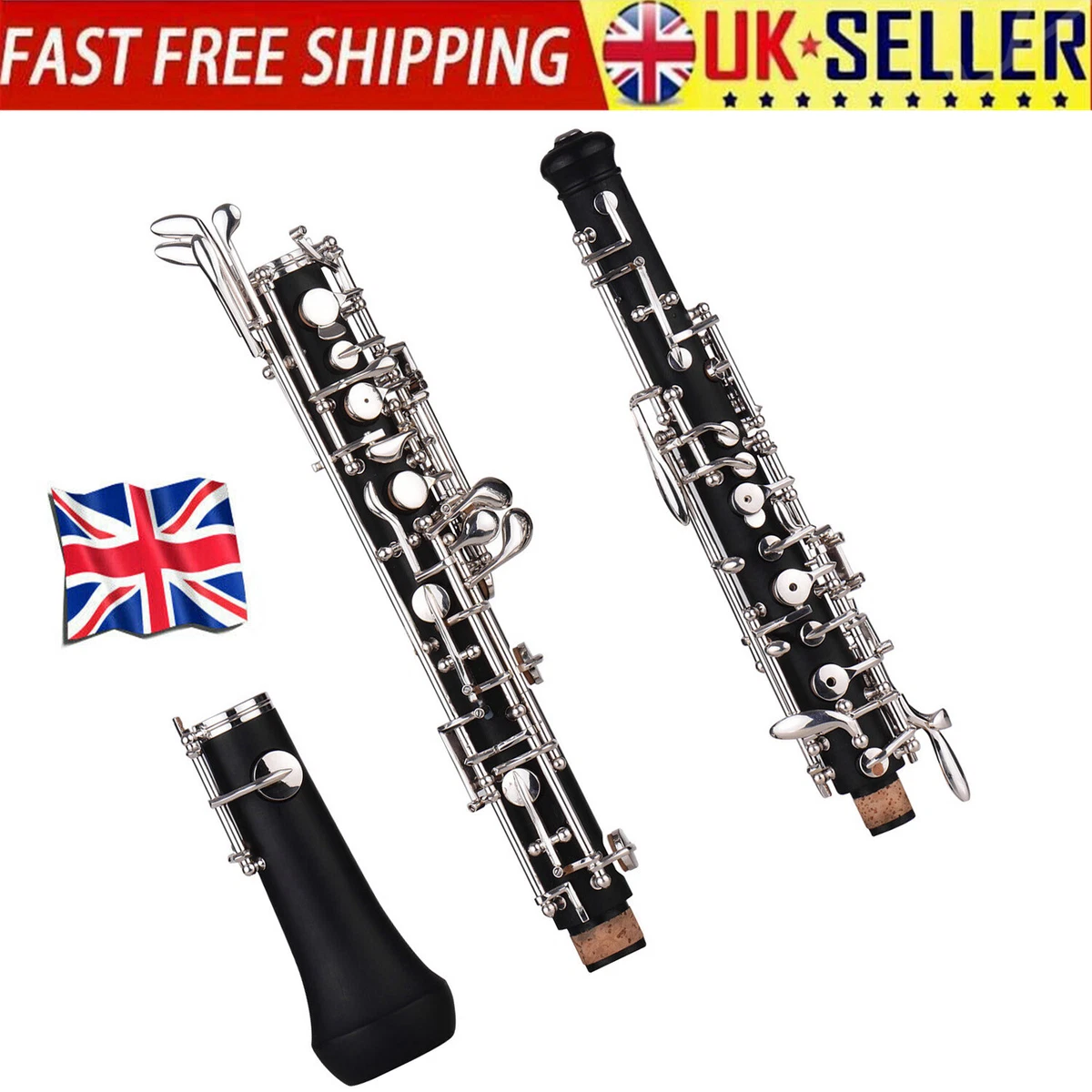 Pro Semi Automatic Oboe Nickel Plated C Oboe with Carry Bag