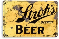 TIN SIGN Stroh's Beer Metal Wall Art Store Brew Shop Bar Pub A626