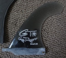 Guy Takayama 6.25 Orca Fin Smoke Black Fiberglass Center Longboard Single 2 1