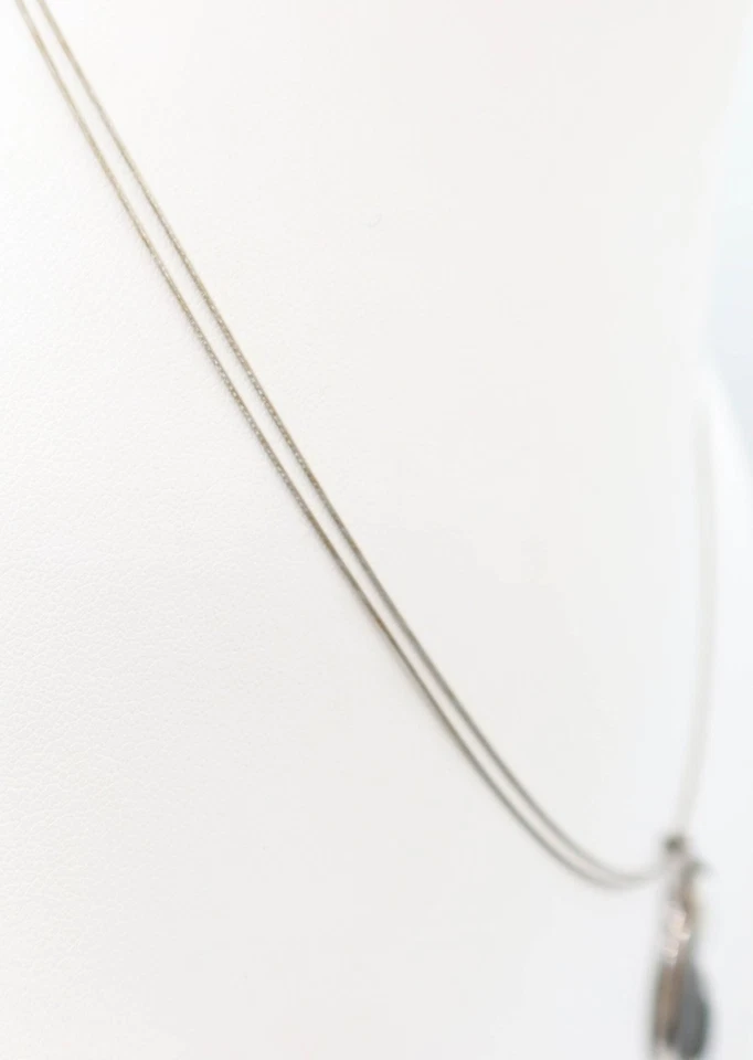 LIA SOPHIA Madreperla Ónix Abulón Hoja Colgante Tono Plata Alambre Collar Foto 4 de 4