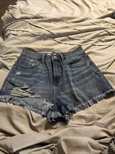 By Rewash Super High Rise Mom Shorts Size 1/25 Blue Denim 