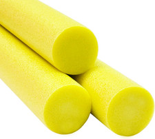 Yellow Pool Noodles Swimming Solid Core Foam Tube, Floating Thick Noodles for Fl