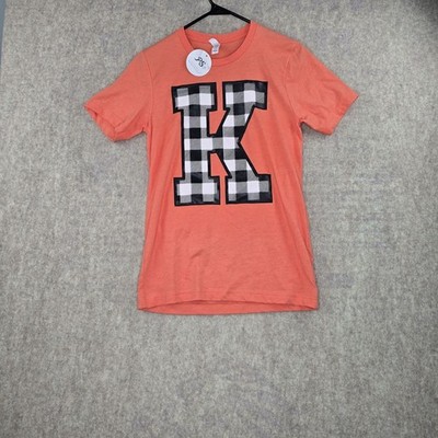 Coral Bella + Canvas T-Shirt With ''K'' Print Size S