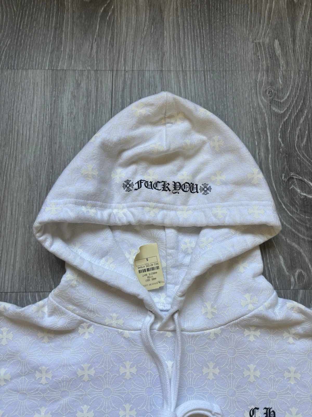 Felpa con cappuccio pullover Chrome Hearts Plus Cross Monogram taglia S
