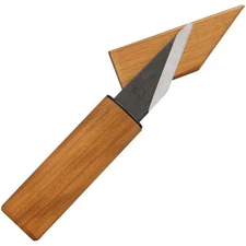 Kanetsune Kiridashi Fixed Blade Knife 2.75" SK5 Carbon Steel Cherry Wood Handle