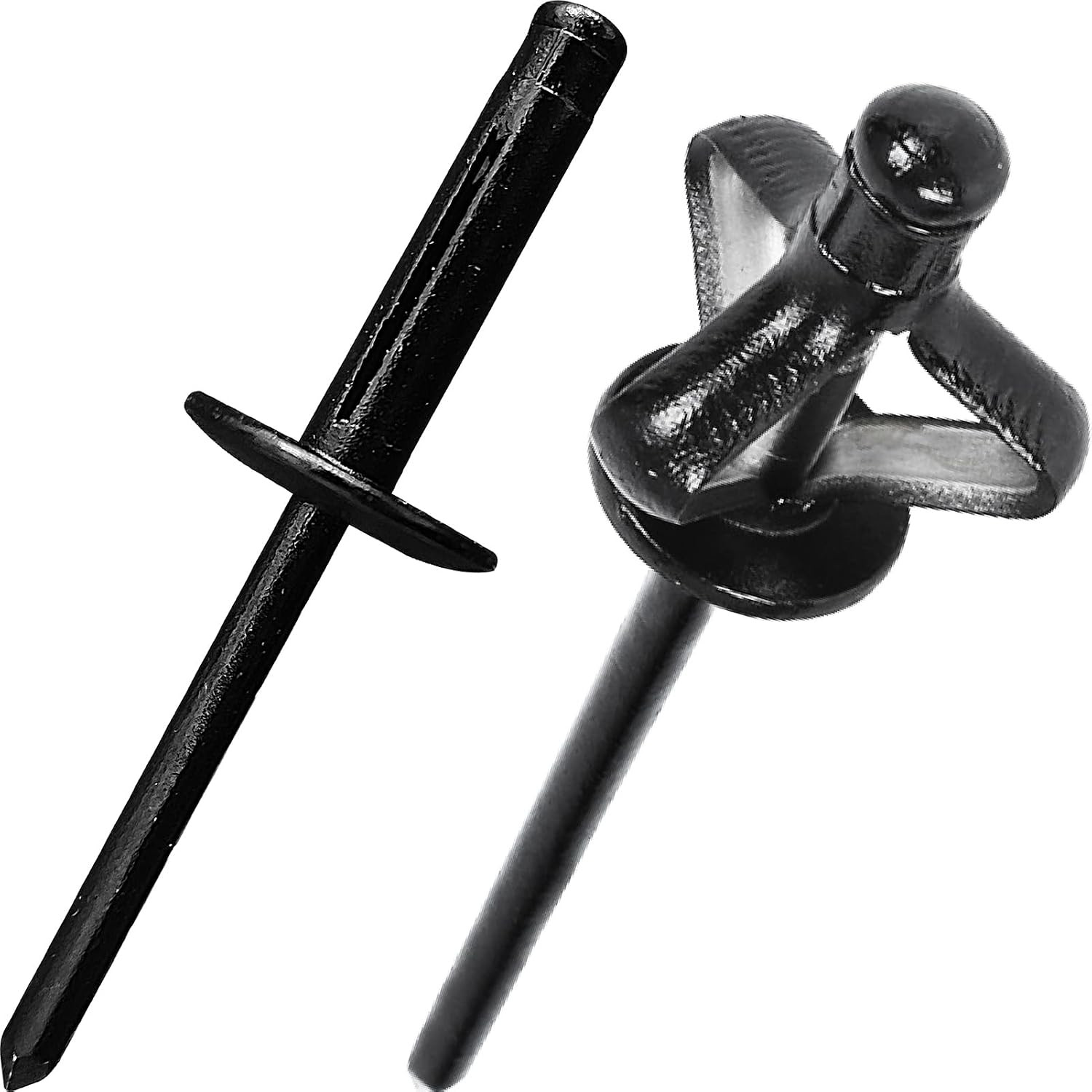 100Pcs Aluminum Trifold Rivets, Black, 3/16"X3/4" Large Head (5/8" / 16Mm) | Alu