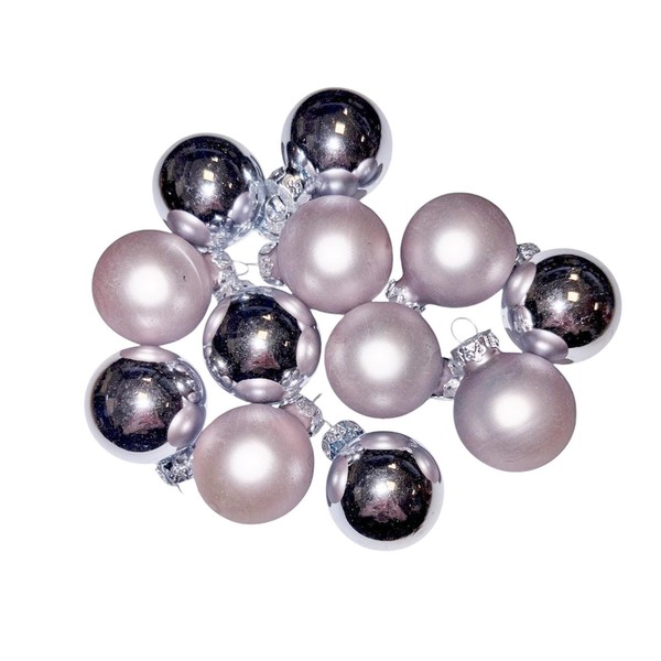 Weihnachten Glas Kugeln 12 Packung 30Mm Silbergrau HäNgende Baumdekoration-image