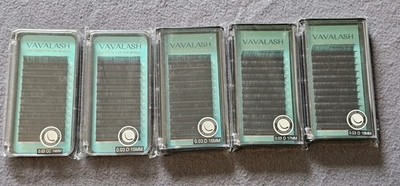 VaVaLash Premium Lashes Black Sealed Variety Pack Set Of 5 Boxes Of 12ea 14-18mm