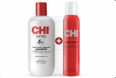 Chi 2-step Hair System |Moisture Repair +Brilliant Shine Finish 5.3oz&12oz