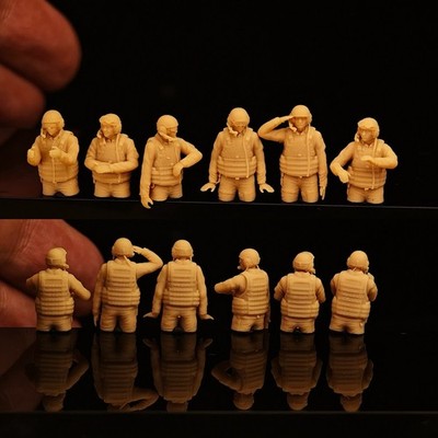 3D printed 1/72 Modern US M1A2 SEPv3 Abrams Tank Crew - Half Body (6-Man Set)