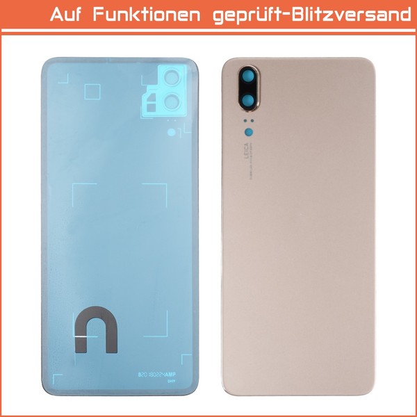 FüR Huawei P20 Akkudeckel Back Cover Mit Kameralinse + Kleber Gold-image