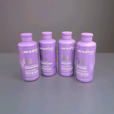 Lee Stafford Bleach Blondes Purple Shampoo + Conditioner 4er Set Anti Gelb