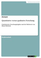 Anonymous | Quantitative Versus Qualitative Forschung | Taschenbuch | Deutsch