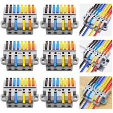 CESFONJER 4-in-8-out Lever Terminal Block Kit, Quad Input to Eight Output Spl...