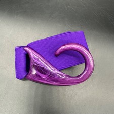 Vintage Purple Stretch Belt Hook Buckle Elastic Fashion Accessory 1980s Retro