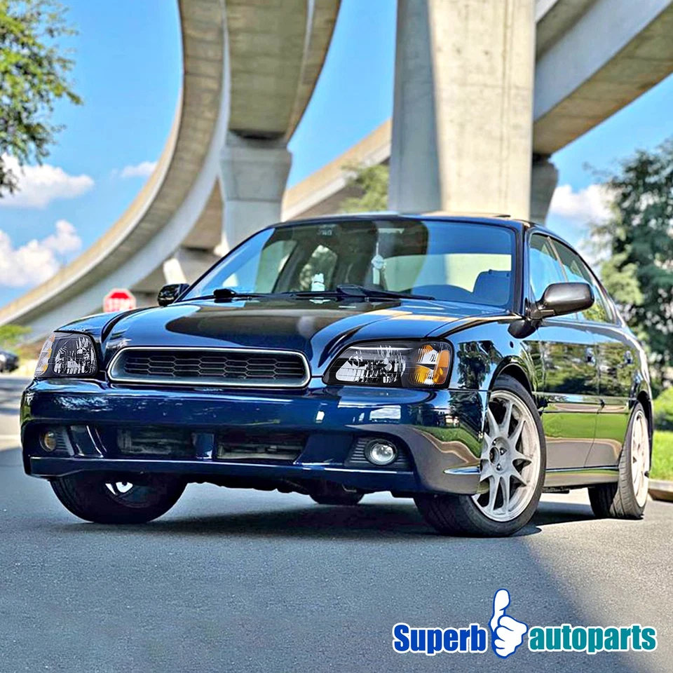 For 2000-2004 Subaru Legacy Black Headlights OE Style Replacement Headlamps Pair - Image 3 of 4