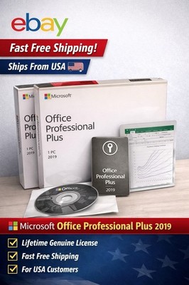 Microsoft  Office 2019 Professional Plus DVD Sealed Retail Package USA Seller