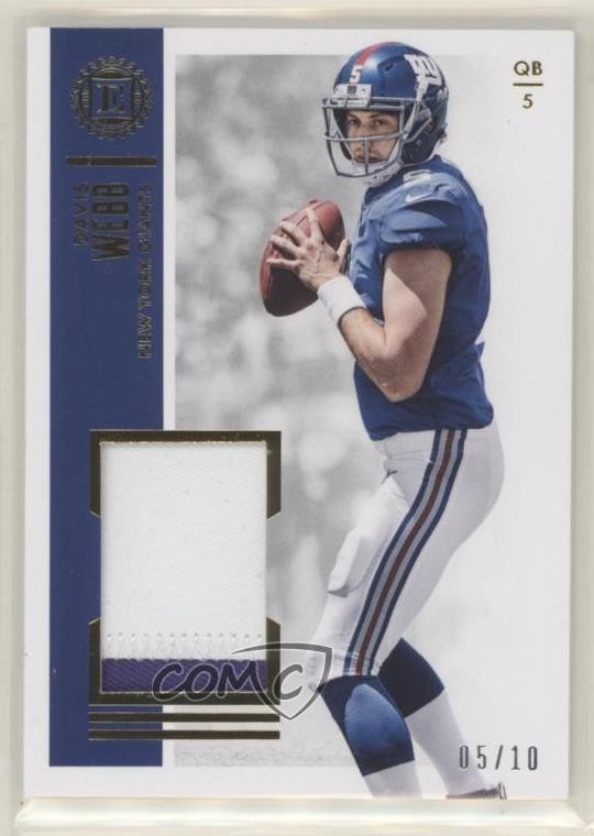 2017 Panini Encased First Hand Materials Gold 5/10 Davis Webb #21 Rookie RC 5w7