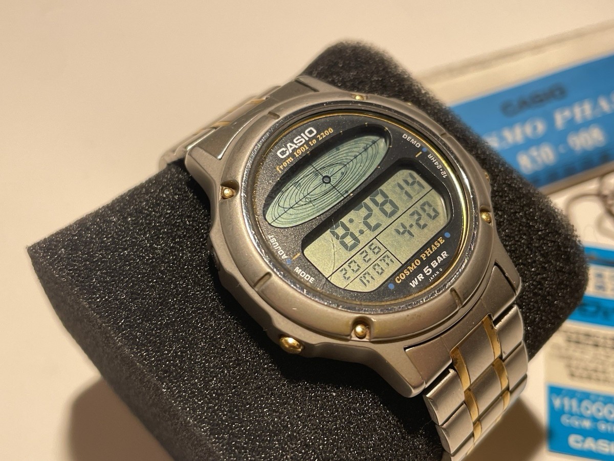 VINTAGE CASIO COSMO PHASE CGW-90 MODULE {830} 1985 Digital Watch