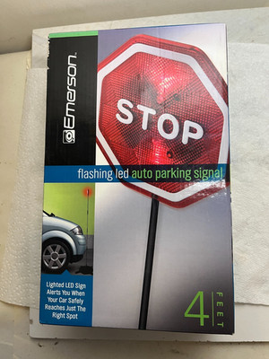 Garage Stop Sign-Flashing Emerson LED Auto Parking Signal Light-New In Box