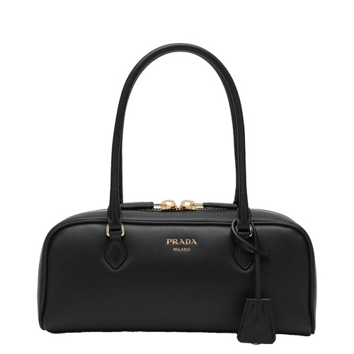 PRADA $3250 Black Medium Leather Top Handle Bag New & Authentic