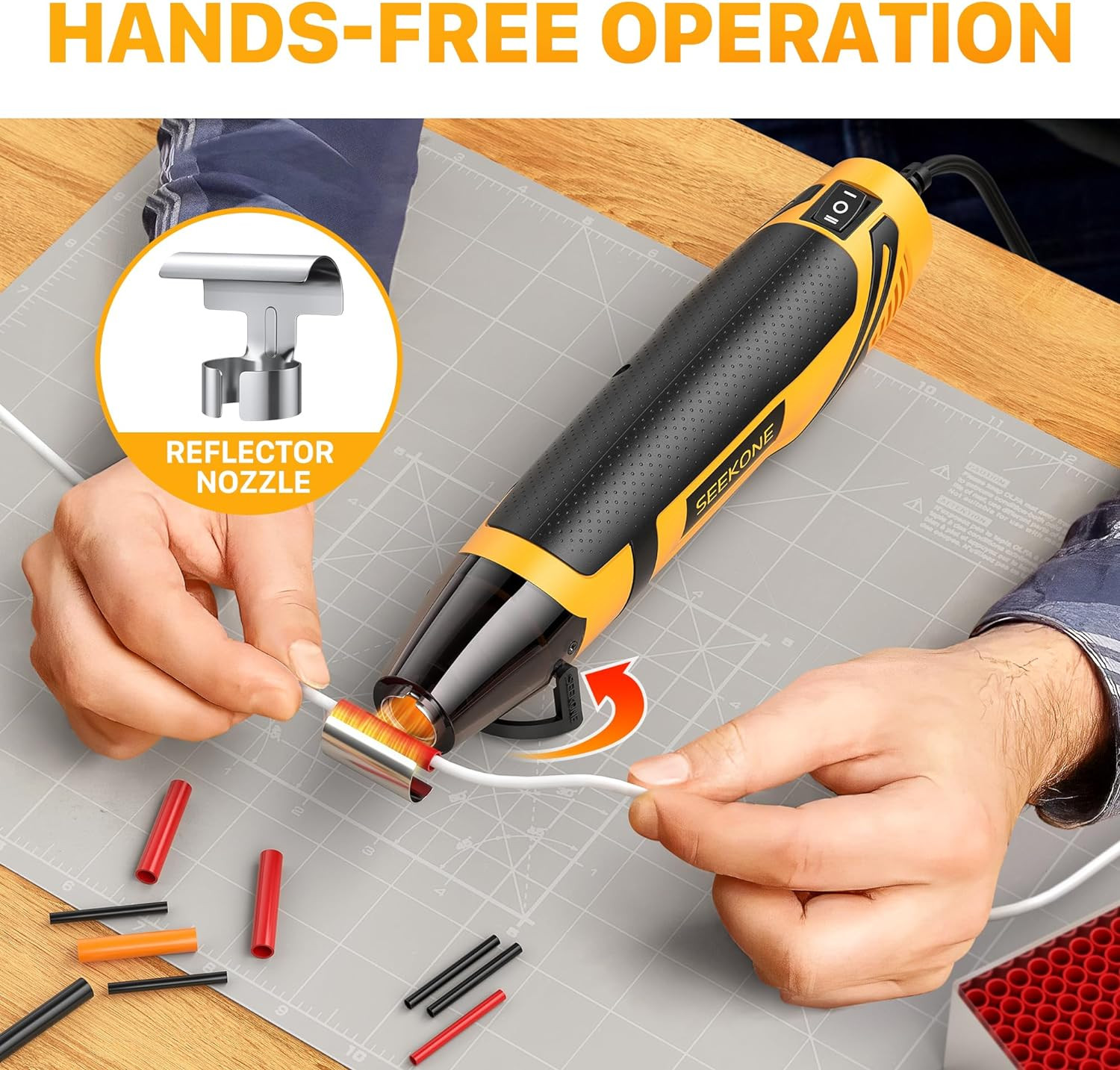 Mini Heat Gun, 350W 2-Temp Settings 500℉ & 842℉（260℃& 450℃） Fast Heat Hot Air Gu