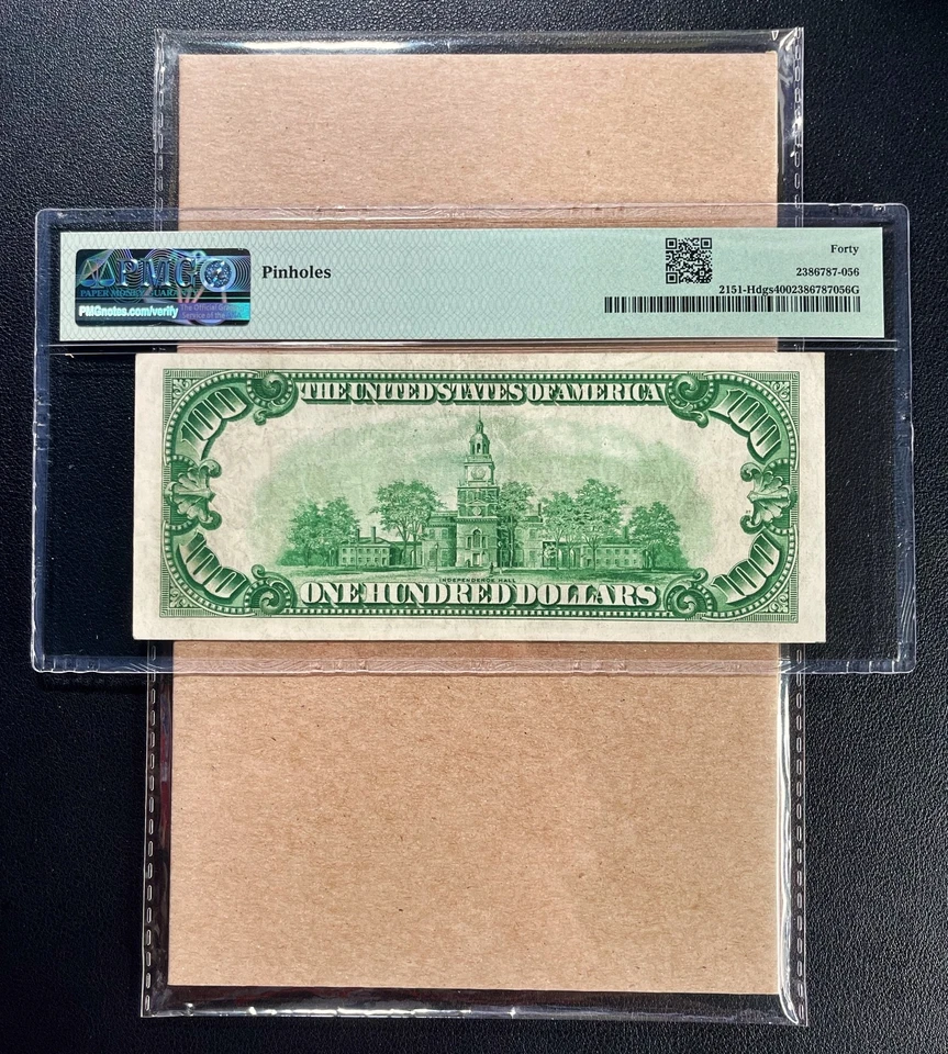 Fr. 2151-H 1928A $100 Federal Reserve Note ST. LOUIS PMG 40 - XF Comment - Image 2 of 2