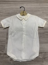 Vintage 1960 Baby Bubble Romper Unisex Baby Size 6 Months White