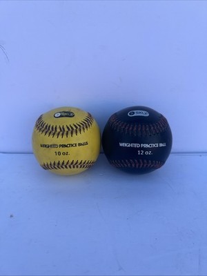 SKLZ 12 Oz And 10 Oz Weighted Practice Ball Black Yellow Baseball 