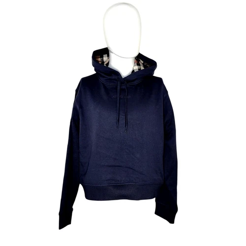 FELPA CON CAPPUCCIO BURBERRY HOVE LOGO CHECK TAGLIA XL NUOVA CON ETICHETTE