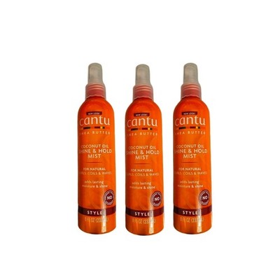 Cantu Sheabutter Kokosöl Glanz und Halt Nebel 8oz 3er Pack