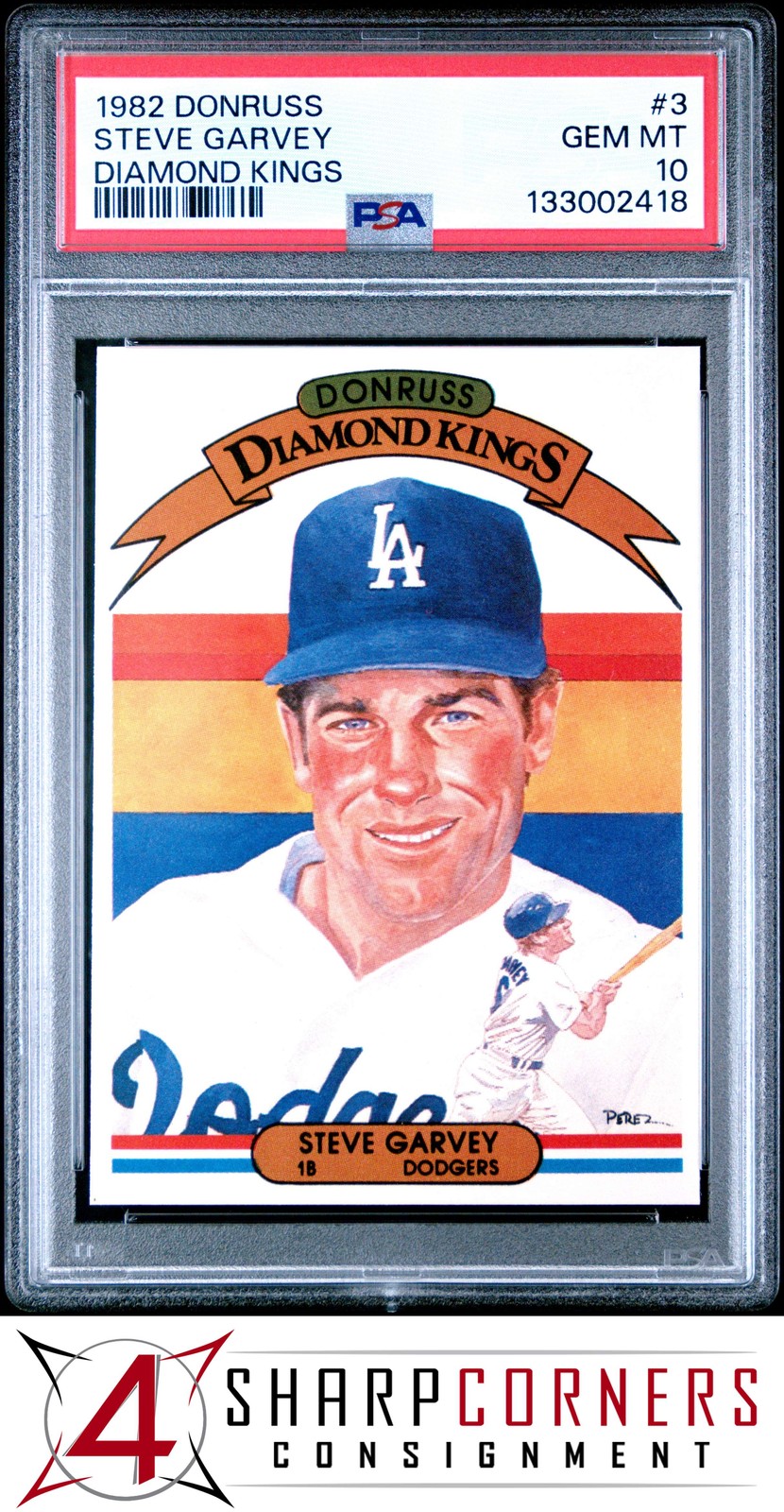 1982 DONRUSS DIAMOND KINGS #3 STEVE GARVEY DODGERS PSA 10