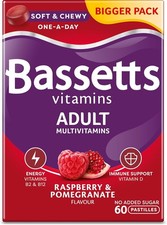 Image of Bassetts Vitamins Adult Raspberry & Pomegranate Flavour Multivitamins 60 Gummy P