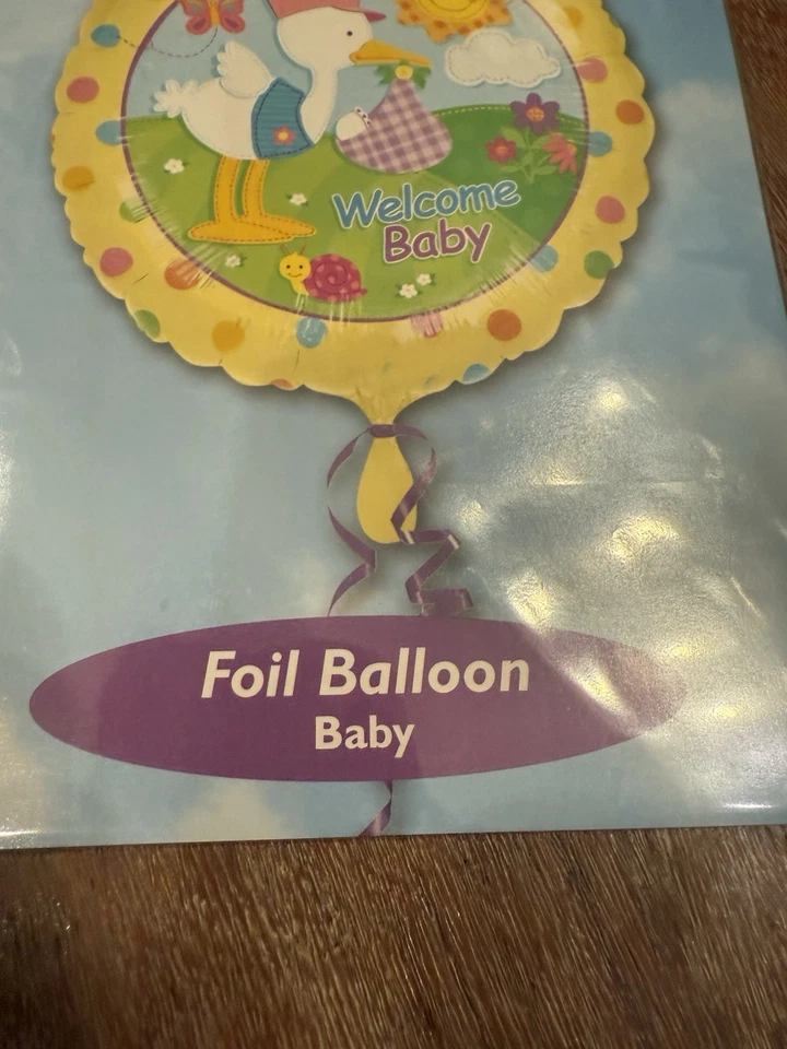 6x Welcome Baby Stork Foil Balloon 18" Round Party Decoration Baby Shower USA - Image 4 of 4