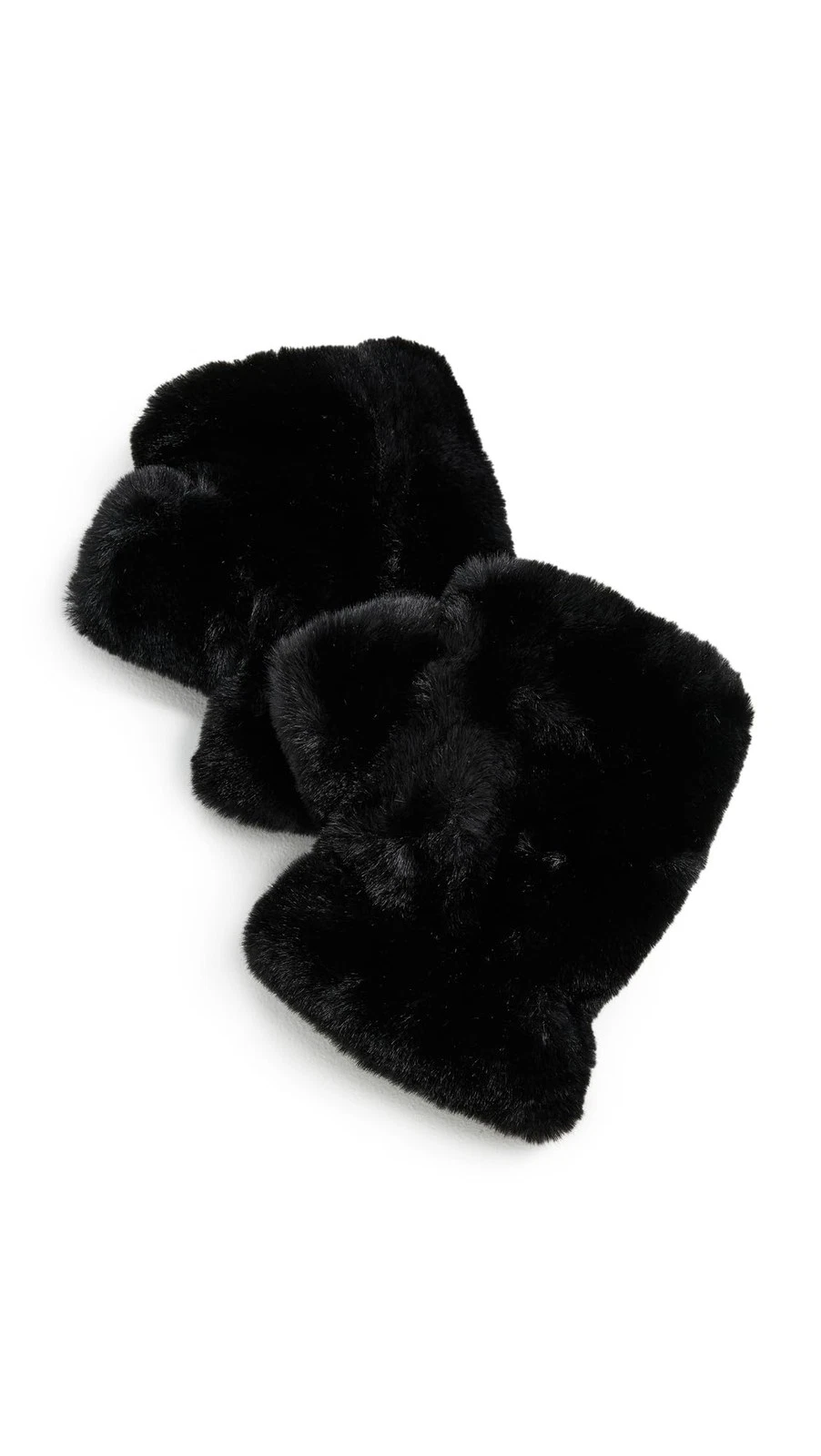 New Apparis Ariel Noir Faux fur fingerless gloves One Size