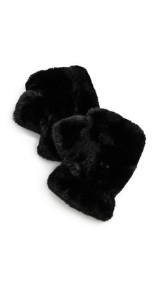 New Apparis Ariel Noir Faux fur fingerless gloves One Size