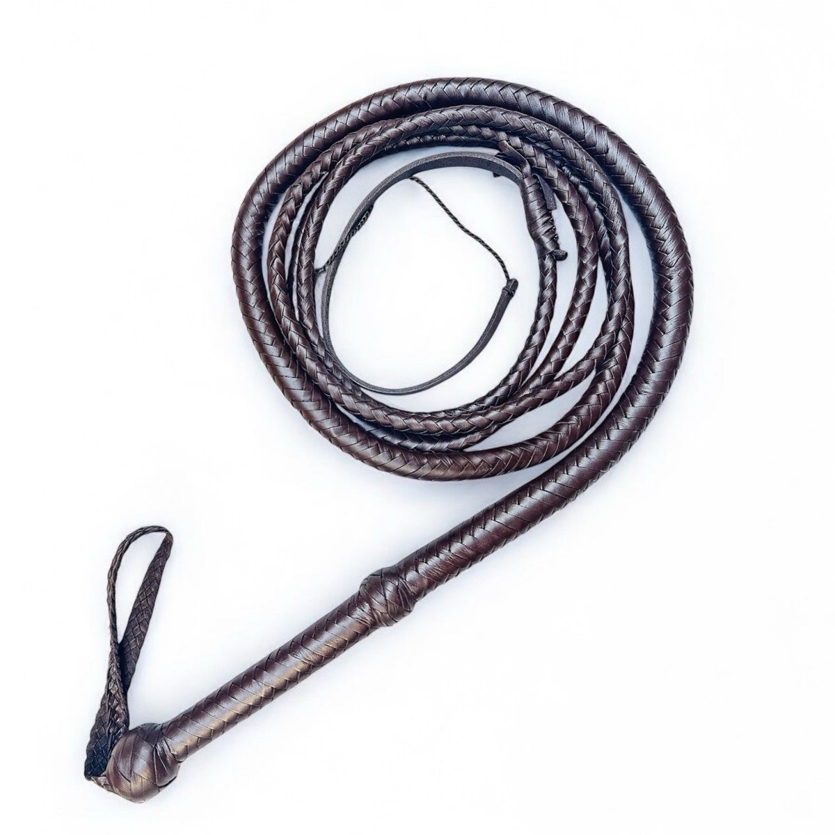 Indiana Jones Bullwhip Genuine Leather Dark Brown 08 Plait