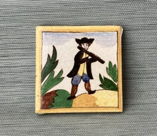 Antique AETCO American Faience European Style Art Tile, Flutist