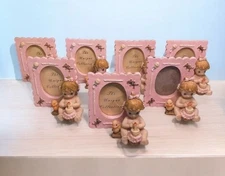 7 - Mini Picture Frame Pink Girl Birthday Party Favors Vintage Lot NEW
