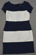 Banana Republic Dress Women's Size 2P (Petite) Navy Blue & White