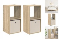 Nachttisch 2Er Set Nachtschrank Sonoma-Eiche 35X32X68,5 Cm Holzwerkstoff