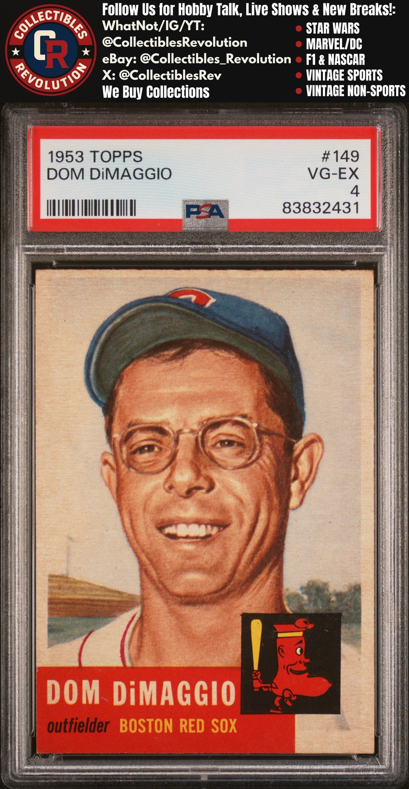1953 Topps #149 Dom Dimaggio Boston Red Sox PSA 4