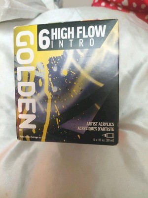 High Flow Acrylics by GOLDEN High Flow Intro Set 6 Colors Professional Acryli...