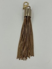 Keychain Key Ring Metal Tassel Gold Tone w/ Lobster Clasp 5 in