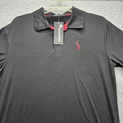 Slim Horse Men's 3XL Black Short Sleeve Polo Shirt NWT