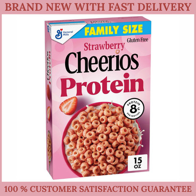 Strawberry Protein Breakfast Cereal Family Size 15oz Ready to Eat