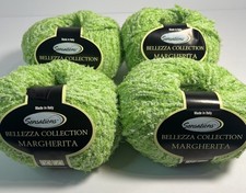 Sensations Bellezza Margherita Yarn Green Italy Lot of 4 Novelty Boucle