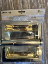 Polished Brass Recessed Tissue Paper/Toilet Paper Holder by Mintcraft NIP